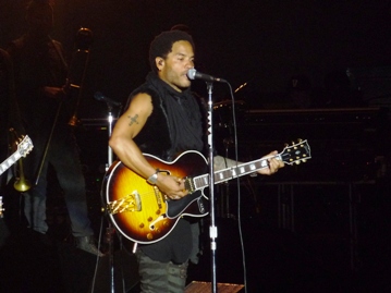 Lenny Kravitz used many different guitars during his concert.Photo taken by Steve Yanko